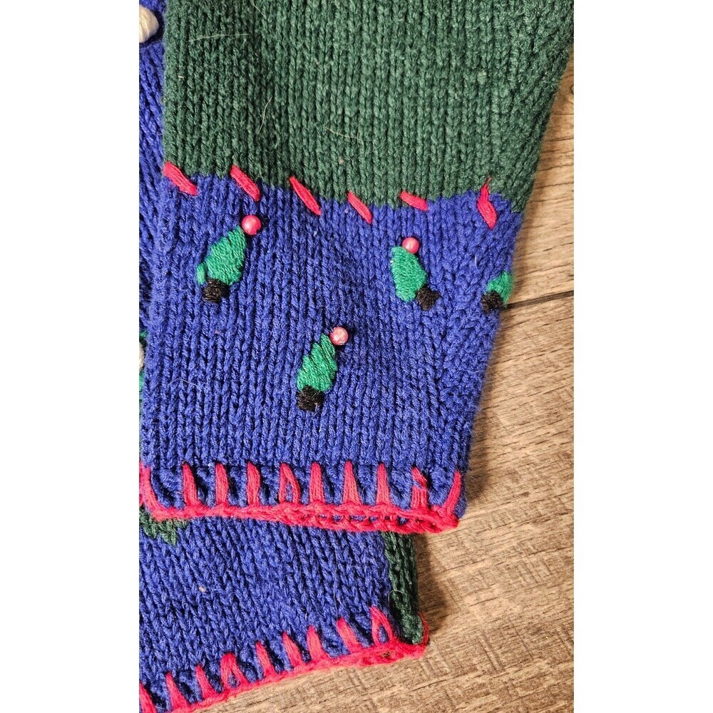 Bryn Connelly Vintage Sweater Cardigan Christmas Holiday Petite - Picture 8 of 13